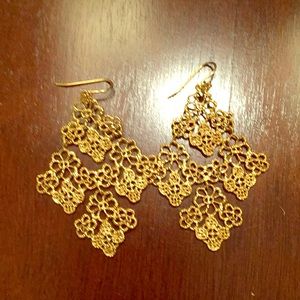 Stella & Dot Gold Chantelle Lace Earrings